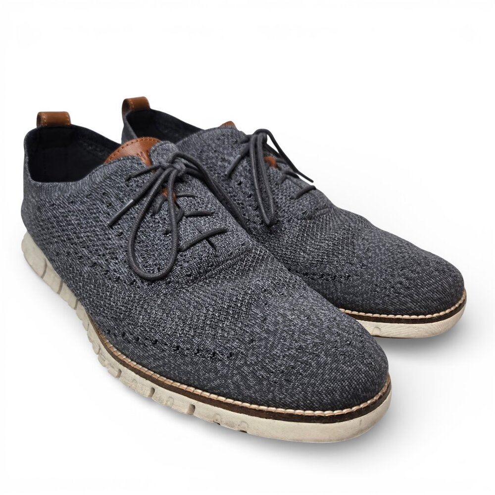 Cole Haan Gray Zerogrand Stitchlite Wingtip Oxford Dress Shoe Men Lightweight 11